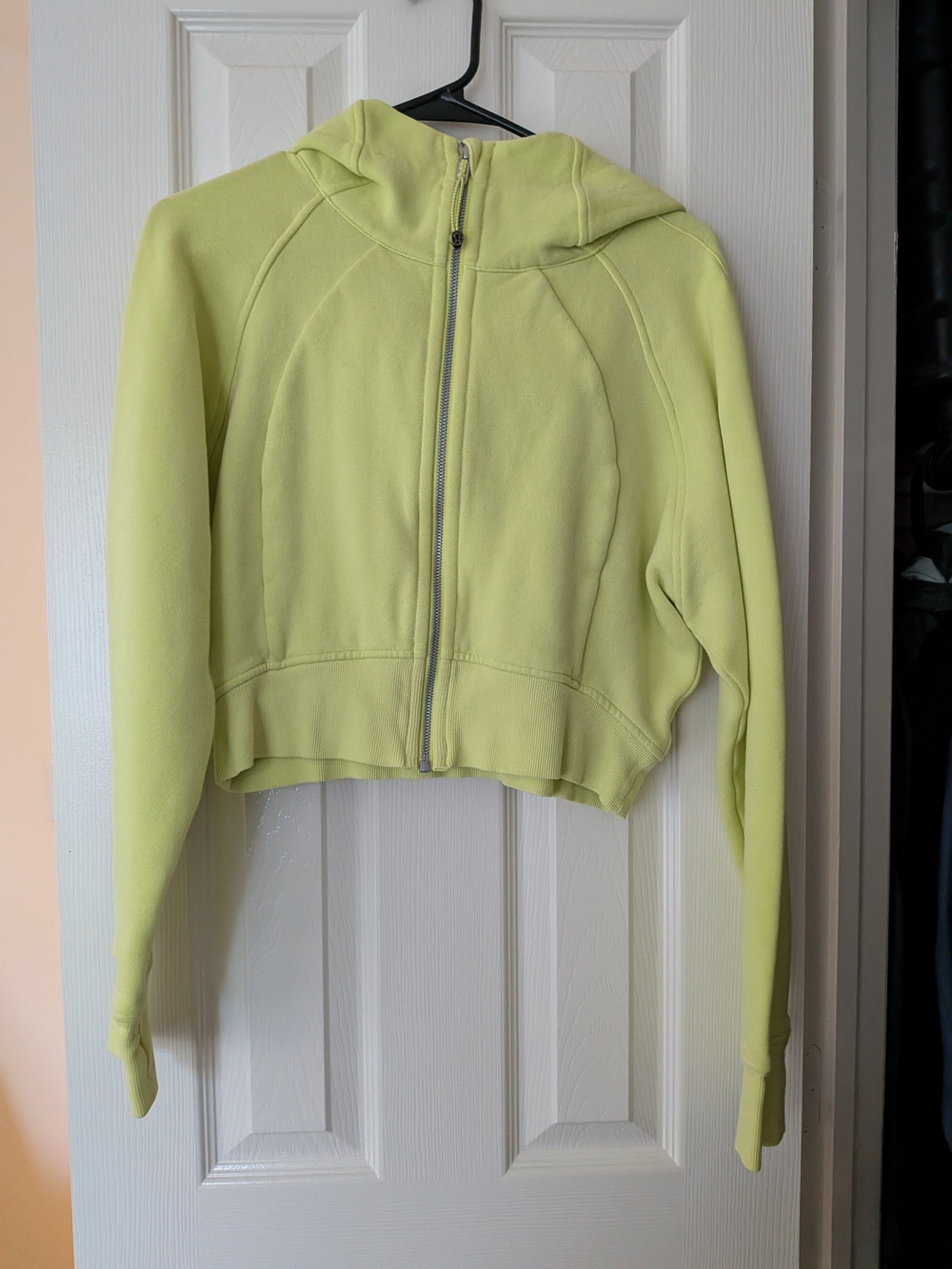 lululemon athletica Cropped Lime Green Zip Hoodie